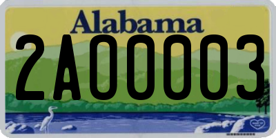 AL license plate 2AO0003