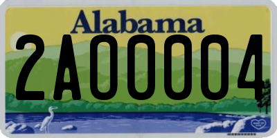 AL license plate 2AO0004