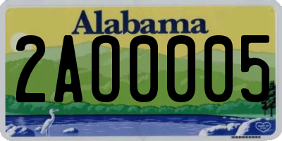 AL license plate 2AO0005