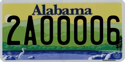 AL license plate 2AO0006
