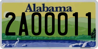 AL license plate 2AO0011