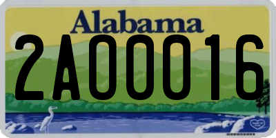 AL license plate 2AO0016