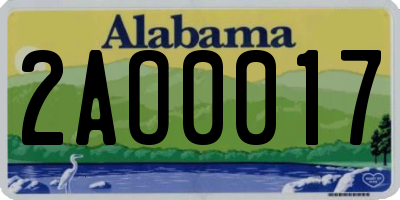 AL license plate 2AO0017