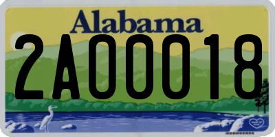AL license plate 2AO0018