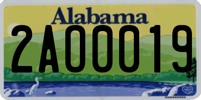 AL license plate 2AO0019