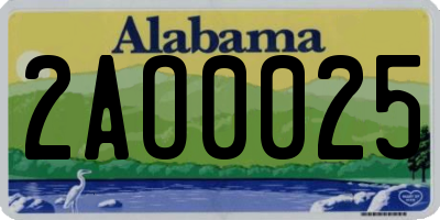 AL license plate 2AO0025