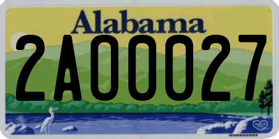 AL license plate 2AO0027