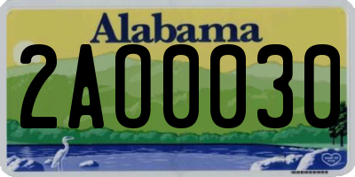 AL license plate 2AO0030