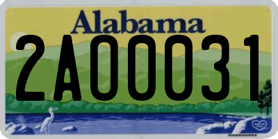 AL license plate 2AO0031