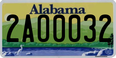 AL license plate 2AO0032
