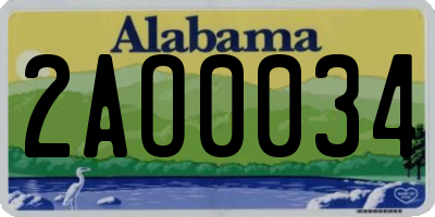 AL license plate 2AO0034