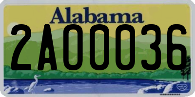 AL license plate 2AO0036
