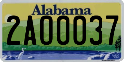 AL license plate 2AO0037
