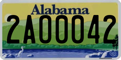AL license plate 2AO0042