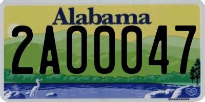 AL license plate 2AO0047