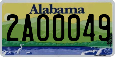 AL license plate 2AO0049