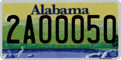 AL license plate 2AO0050