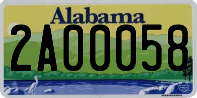 AL license plate 2AO0058