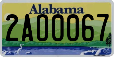AL license plate 2AO0067