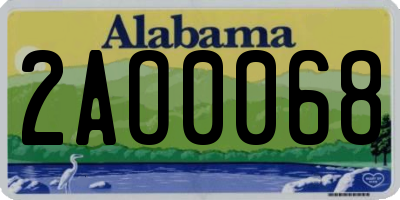 AL license plate 2AO0068
