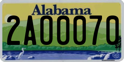 AL license plate 2AO0070