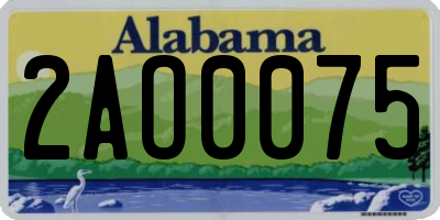 AL license plate 2AO0075
