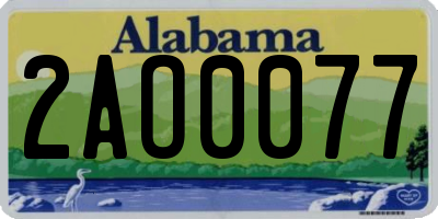 AL license plate 2AO0077