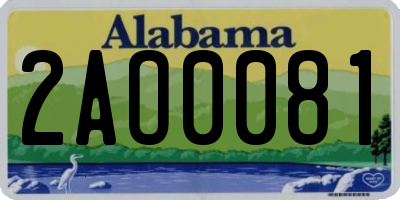AL license plate 2AO0081