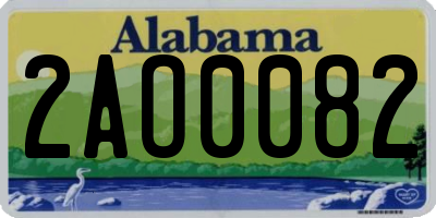 AL license plate 2AO0082