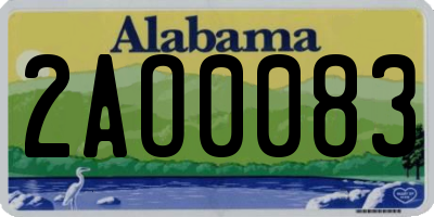 AL license plate 2AO0083