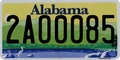 AL license plate 2AO0085