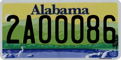 AL license plate 2AO0086