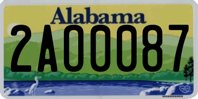 AL license plate 2AO0087