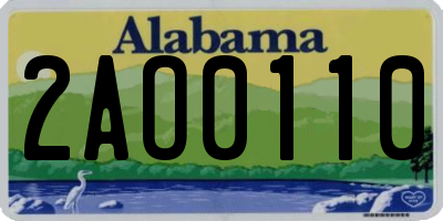 AL license plate 2AO0110