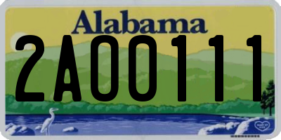 AL license plate 2AO0111