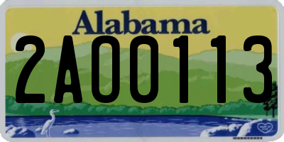 AL license plate 2AO0113