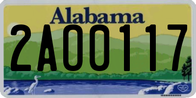 AL license plate 2AO0117