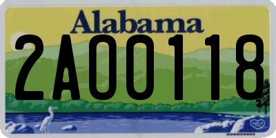 AL license plate 2AO0118