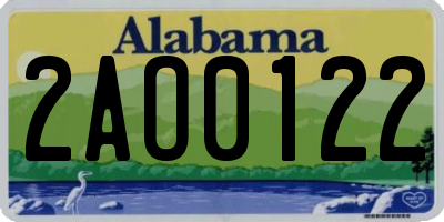 AL license plate 2AO0122