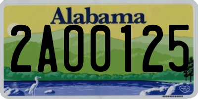 AL license plate 2AO0125