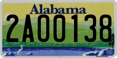 AL license plate 2AO0138