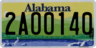 AL license plate 2AO0140
