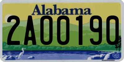 AL license plate 2AO0190