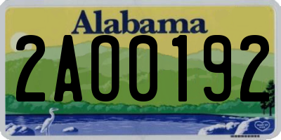 AL license plate 2AO0192