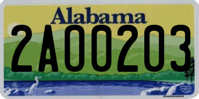 AL license plate 2AO0203