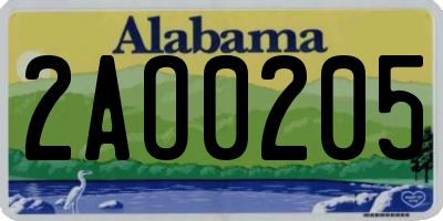 AL license plate 2AO0205