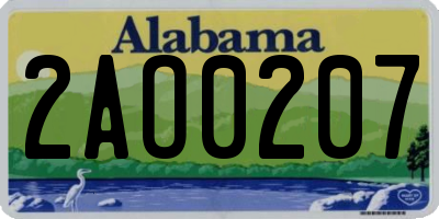 AL license plate 2AO0207