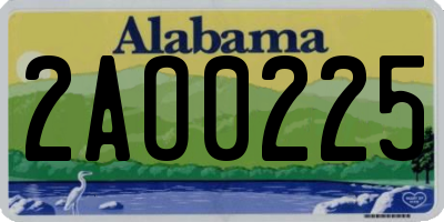 AL license plate 2AO0225