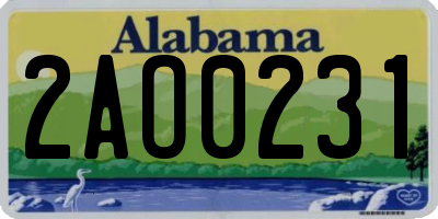 AL license plate 2AO0231
