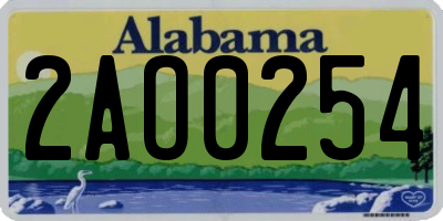 AL license plate 2AO0254